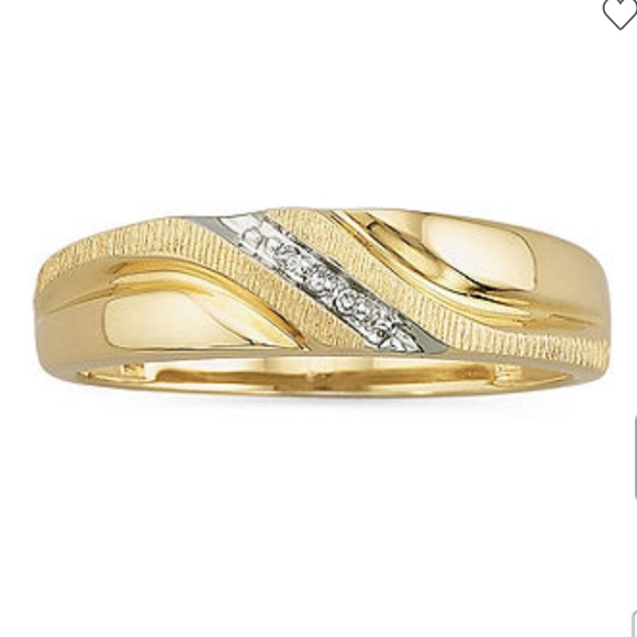 Mens Diamond Accent Band Ring 10K Gold - Picture 1 of 1